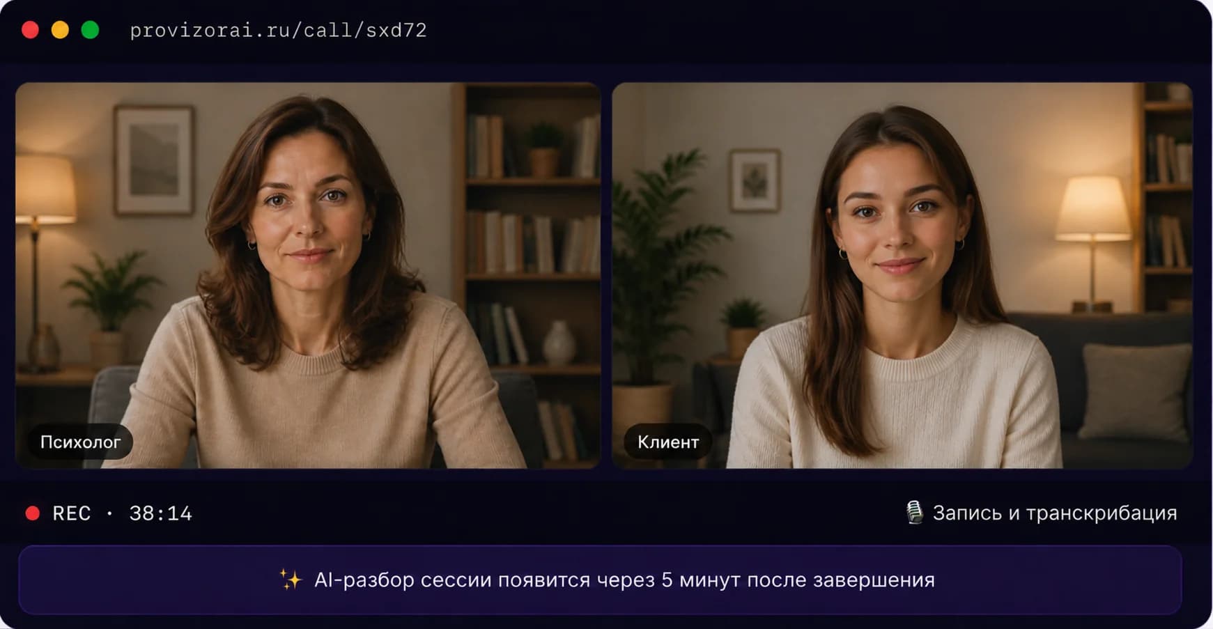 Видеовстреча в Provizor AI
